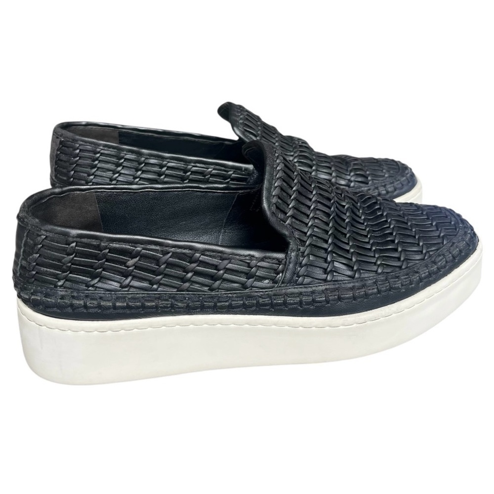 Vince Stafford Black Leather Flatform Sneakers Size 7 - Picture 3 of 11